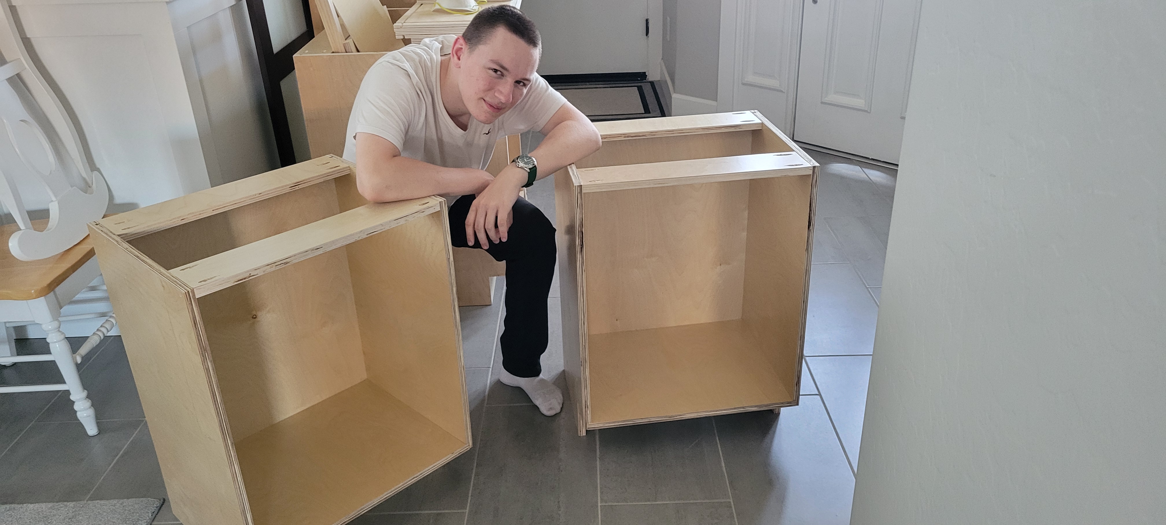 Max with cabinet boxes